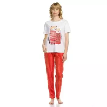 Комплект из футболки и брюк женский, размер XXS, цвет белый