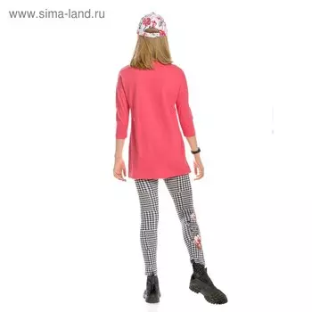 Комплект из туники и лосин для девочек, рост 116 см, цвет красный