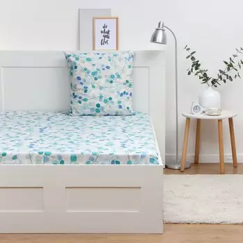 Комплект Экономь и Я Eucalyptus: Простыня 145*214 см, 70*70 см, бязь, 100% хлопок