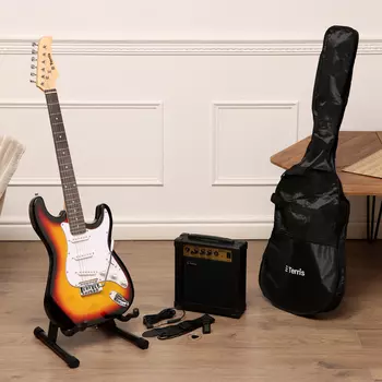 Комплект: Электрогитара, комбик, чехол, стойка, TERRIS TPACK-1 SB , тюнер цвет санберст