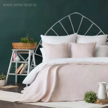 Комплект «Кьюб»: покрывало 230 х 250 см, наволочки 45 х 45 см - 2 шт, розовый