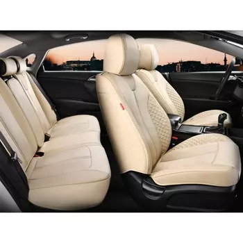 Комплект каркасных чехлов 5D CarFashion MARSHAL PLUS, цвет бежевый/бежевый/бежевый