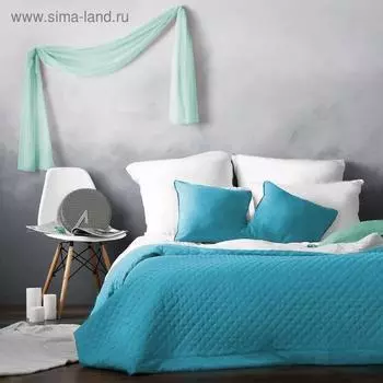 Комплект «Каспиан»: покрывало 160 х 220 см, наволочки 40 х 40 см - 2 шт, голубой