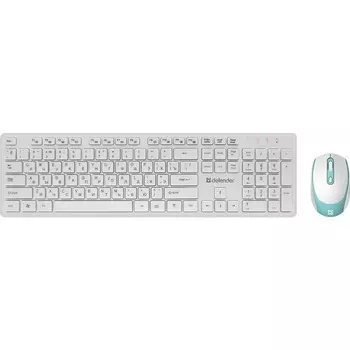 Комплект клавиатура и мышь Defender Auckland C-987,беспроводной,мембран,1600 dpi,USB,белый