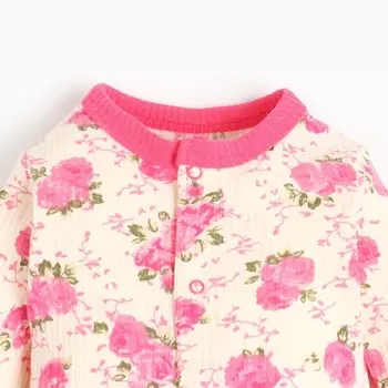 Комплект (кофточка/брюки) для девочки, цвет фуксия, рост 68см