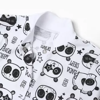 Комплект (кофточка, штанишки), цвет белый/панды, рост 68 см