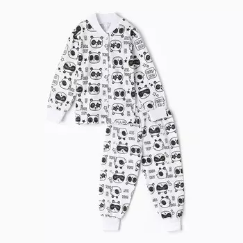 Комплект (кофточка, штанишки), цвет белый/панды, рост 62 см