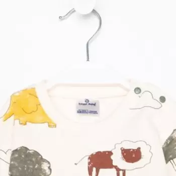 Комплект (кофточка /штанишки), цвет бежевый/хаки, рост 86-92