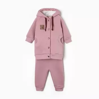 Комплект (кофточка/штанишки) детский НАЧЁС, цвет пудра, рост 68 см