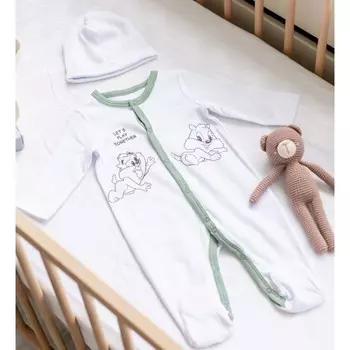 Комплект: комбинезон, шапочка, рост 56 см, цвет белый