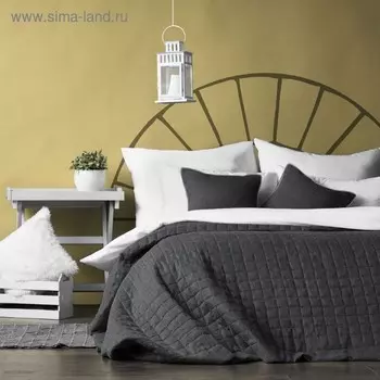 Комплект «Конни»: покрывало 160 х 220 см, наволочка 40 х 40 см - 2 шт, цвет чёрный