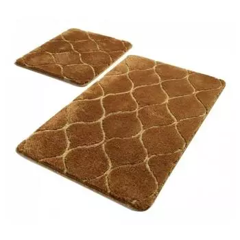 Комплект ковриков для ванной INFINITY, 2 шт, размер 50 х 80 см и 40 х 50 см, акрил, цвет карамель