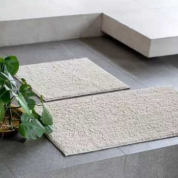 Комплект ковриков для ванны «Памп», размер 60х100 см,50х60 см, цвет бежевый