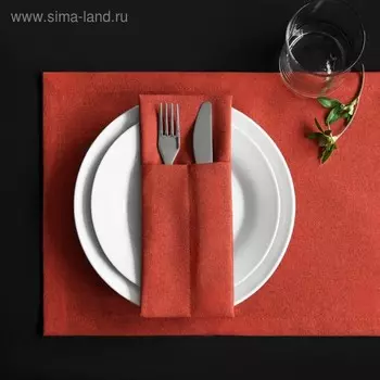 Комплект кувертов «Ибица», размер 10 х 24 см - 4 шт, терракотовый