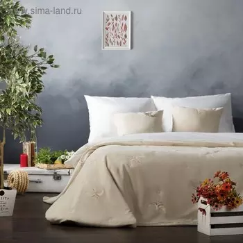 Комплект «Либерти»: покрывало 160 х 220 см, наволочка 40 х 40 см - 2 шт, цвет сливочный