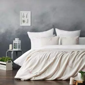 Комплект «Либерти»: покрывало 160 х 220 см, наволочки 40 х 40 см - 2 шт, белый