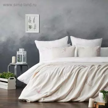 Комплект «Либерти»: покрывало 230 х 250 см, наволочки 45 х 45 см - 2 шт, белый