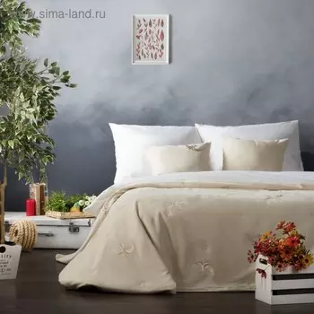 Комплект «Либерти»: покрывало 230 х 250 см, наволочки 45 х 45 см - 2 шт, сливочный