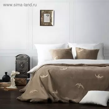 Комплект «Либерти»: покрывало 230 х 250 см, наволочки 45 х 45 см - 2 шт, тёмно - бежевый