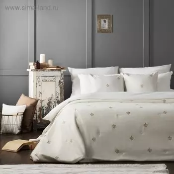 Комплект «Лилас»: покрывало 230 х 250 см, наволочки 45 х 45 см - 2 шт, белый