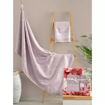 Комплект махровых полотенец KARNA MARSELLA, размер 50x90 см - 2 шт, 70х140 см- 2 шт, цвет лавандовы