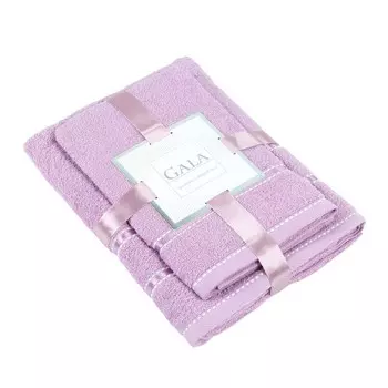 Комплект махровых полотенец «Тринити», размер 50х80 см, 70х130 см, цвет нежная сирень 2 шт