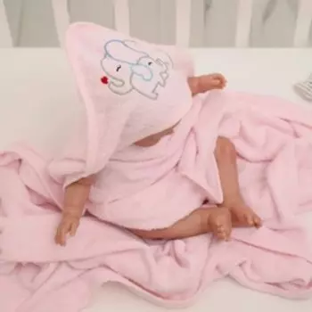 Комплект махровый, размер 110х110 см, цвет розовый