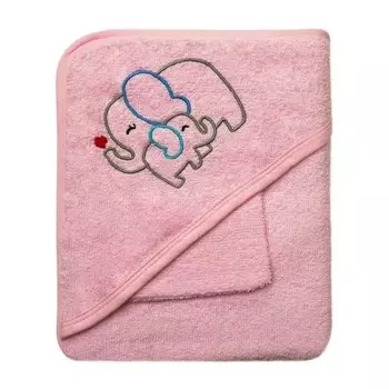 Комплект махровый, размер 110х110 см, цвет розовый