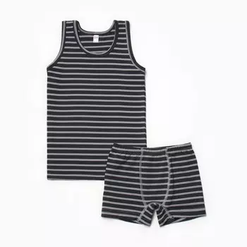 Комплект (майка,боксеры) для мальчика, цвет серый, рост 122-128 см