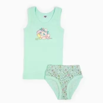 Комплект: майка и трусы для девочки, рост 98-104 см, цвет мятный