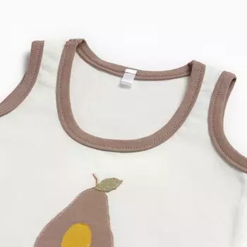 Комплект (майка/шорты) детский, цвет авокадо/бежевый, рост 74 см