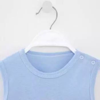 Комплект (майка, шорты) для мальчика, цвет голубой/чёрный, рост 62 см