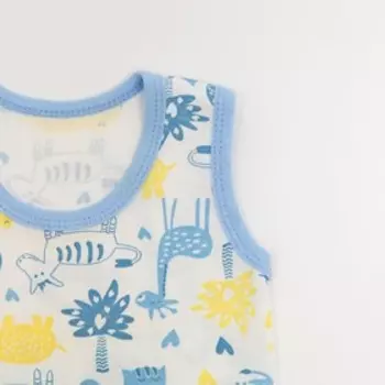 Комплект (майка/трусы) детский цвет голубой/африка, рост 68