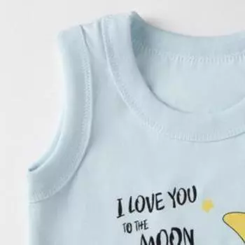 Комплект (майка, трусы) детский, цвет голубой, рост 80 см