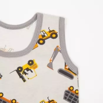 Комплект (майка,трусы) детский, цвет серый/машинки, рост 74