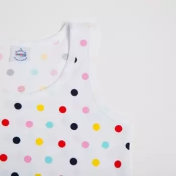 Комплект (майка,трусы) для девочки, цвет белый/принт горох, рост 116 см