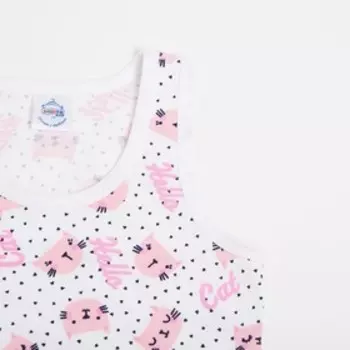 Комплект (майка, трусы) для девочки, цвет белый, рост 122 см