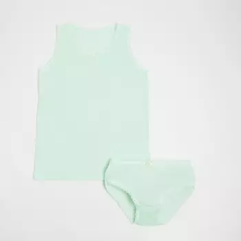 Комплект (майка, трусы) для девочки, цвет ментоловый, рост 122 см