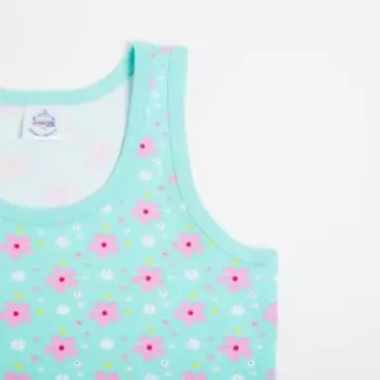 Комплект (майка, трусы) для девочки, цвет мята, рост 122 см