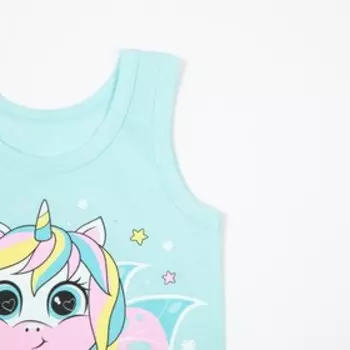 Комплект (майка/трусы) для девочки, цвет мята, рост 128