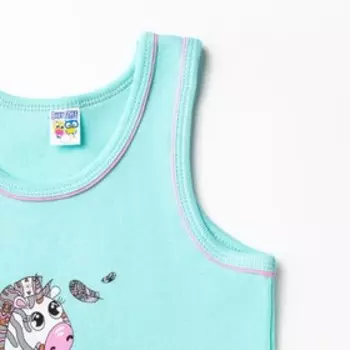 Комплект (майка / трусы) для девочки, цвет мятный, рост 98