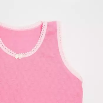 Комплект (майка, трусы) для девочки, цвет розовый, рост 122 см