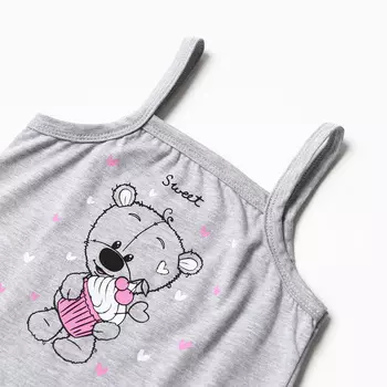 Комплект (майка, трусы) для девочки, цвет серый, рост 110-116 см