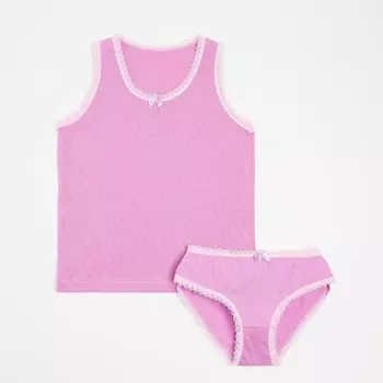 Комплект (майка, трусы) для девочки, цвет сиреневый, рост 116 см