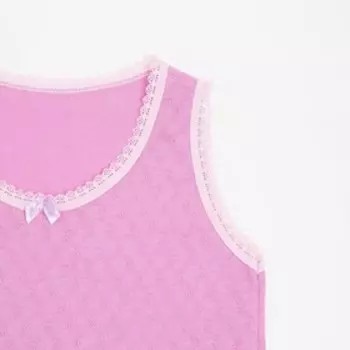 Комплект (майка, трусы) для девочки, цвет сиреневый, рост 128 см