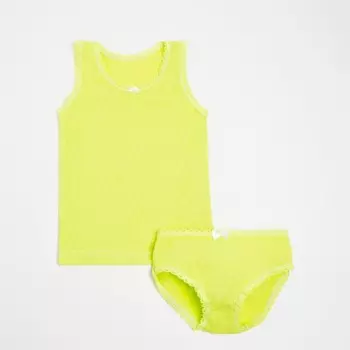 Комплект (майка, трусы) для девочки, цвет зелёный, рост 80 см