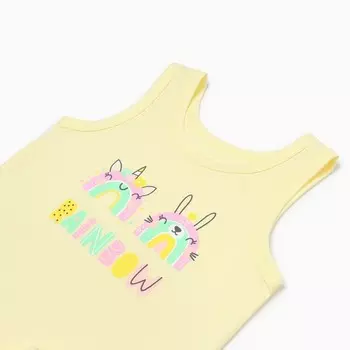 Комплект (майка,трусы) для девочки, цвет жёлтый, рост 116 см