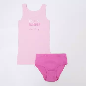 Комплект (майка,трусы) для девочки К1499-7265, цвет св.розовый, рост 92 см (52)