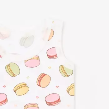 Комплект (майка,трусы) для девочки «Macaron», цвет белый/персик, рост 92 см