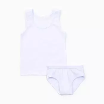 Комплект для мальчика (майка, трусы), белый, рост 122 см (размер 32)